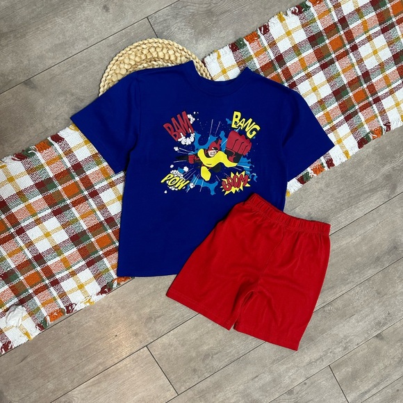 DC Comics Marvel Little Boys Pajamas/ Play Set Shorts & Graphic Tee Size 4/5 - Picture 10 of 15